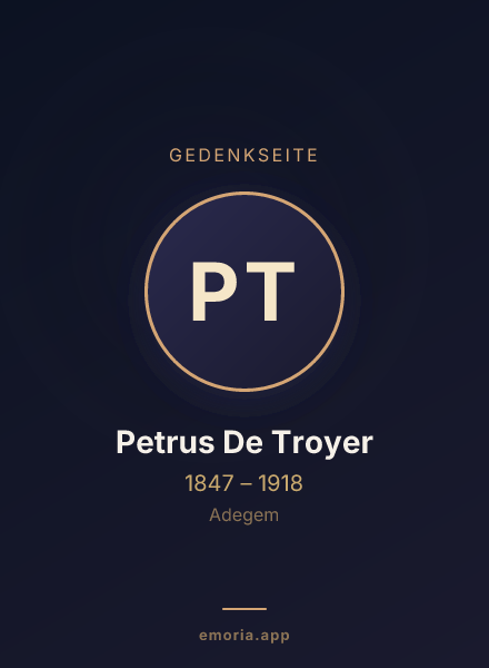 Gedenkportrait von Petrus De Troyer