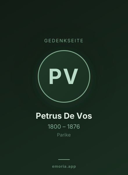 Gedenkportrait von Petrus De Vos