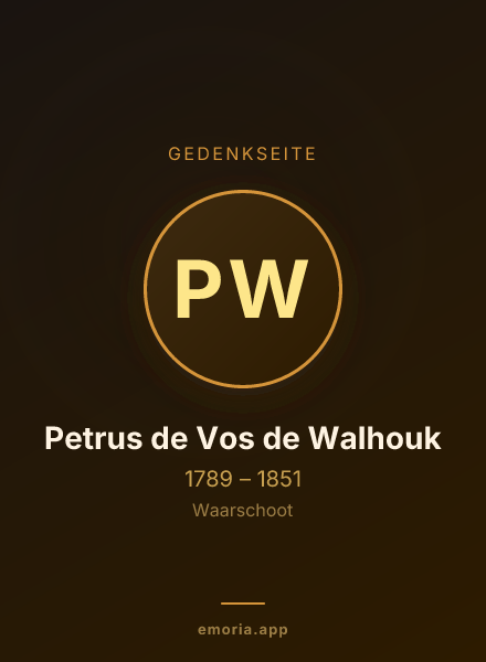 Gedenkportrait von Petrus de Vos de Walhouk