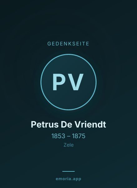 Gedenkportrait von Petrus De Vriendt
