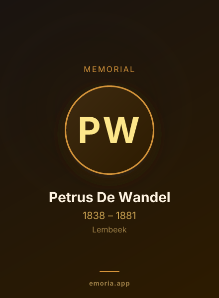 Memorial portrait of Petrus De Wandel