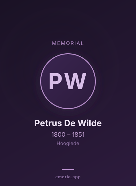 Memorial portrait of Petrus De Wilde