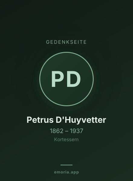Gedenkportrait von Petrus D'Huyvetter