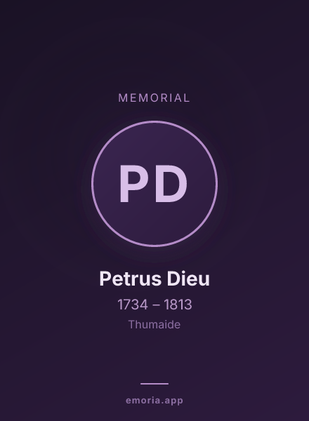 Memorial portrait of Petrus Dieu