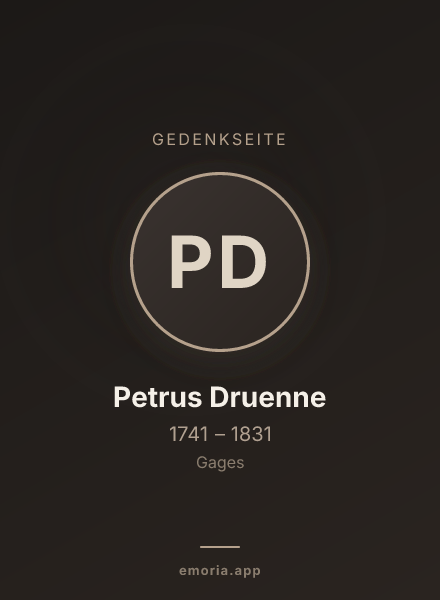 Gedenkportrait von Petrus Druenne
