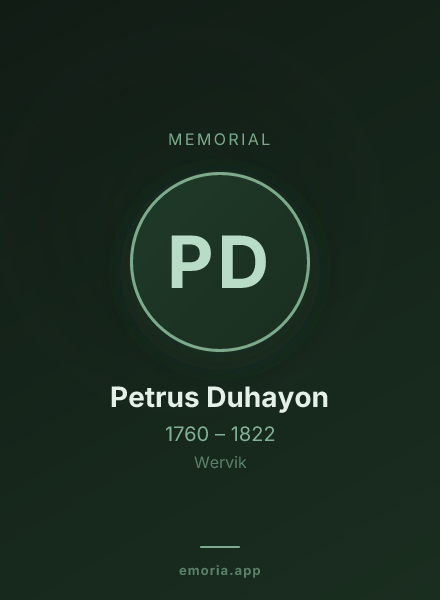 Memorial portrait of Petrus Duhayon