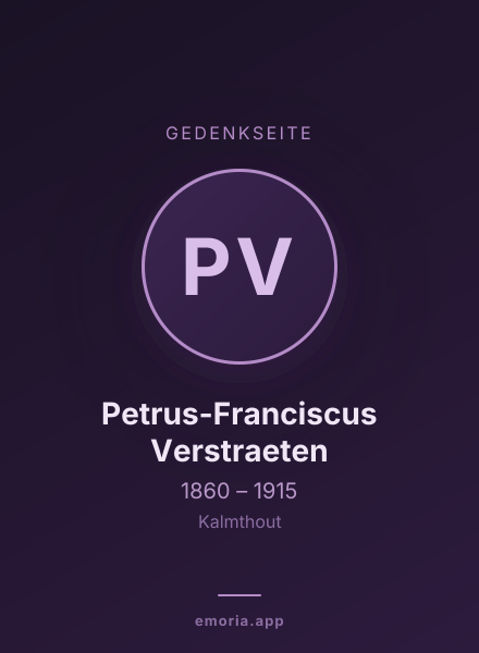 Gedenkportrait von Petrus-Franciscus Verstraeten
