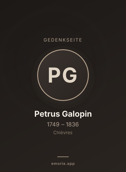 Gedenkportrait von Petrus Galopin