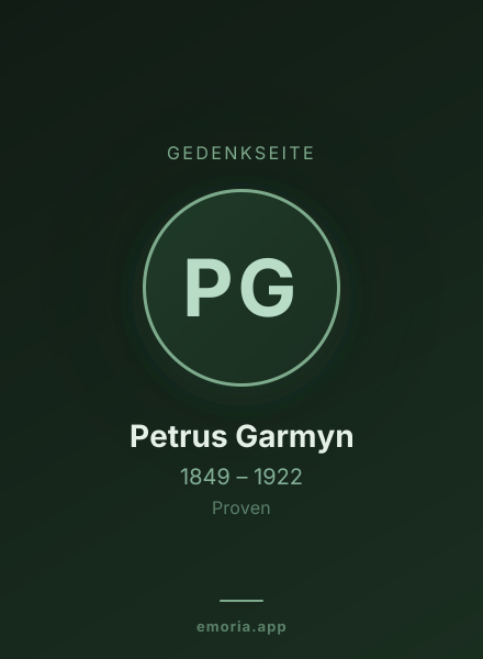 Gedenkportrait von Petrus Garmyn
