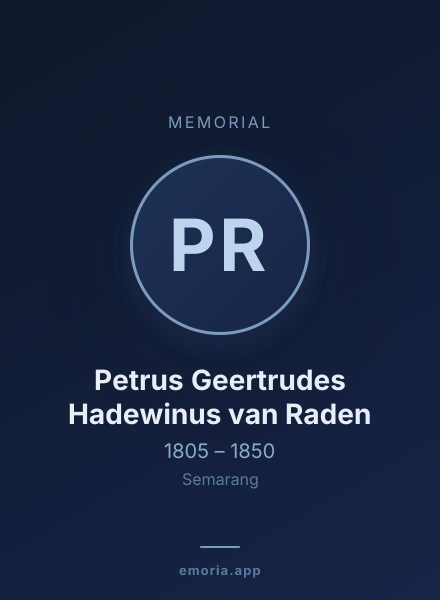Memorial portrait of Petrus Geertrudes Hadewinus van Raden