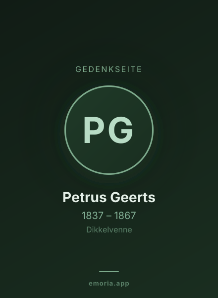 Gedenkportrait von Petrus Geerts