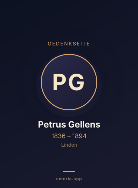Gedenkportrait von Petrus Gellens