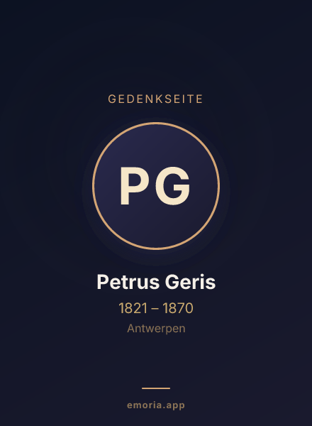 Gedenkportrait von Petrus Geris