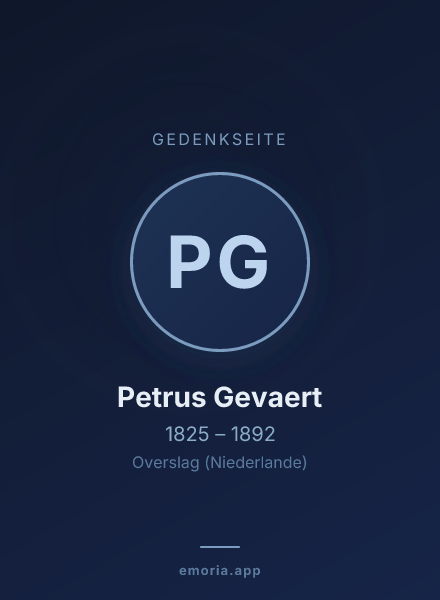 Gedenkportrait von Petrus Gevaert