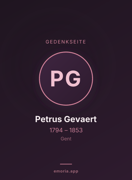 Gedenkportrait von Petrus Gevaert