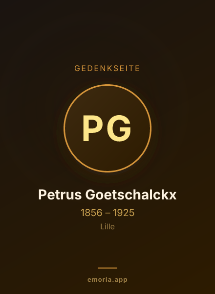 Gedenkportrait von Petrus Goetschalckx