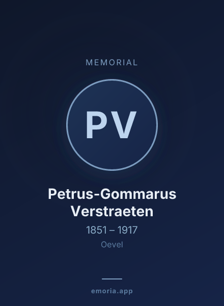 Memorial portrait of Petrus-Gommarus Verstraeten