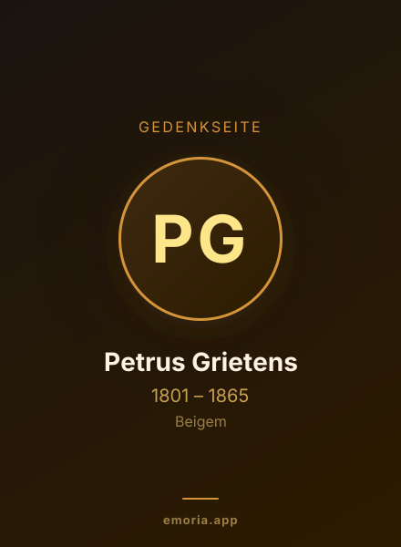 Gedenkportrait von Petrus Grietens