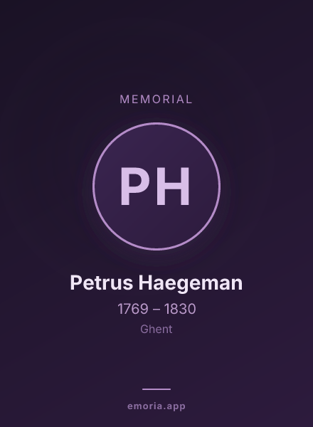 Memorial portrait of Petrus Haegeman
