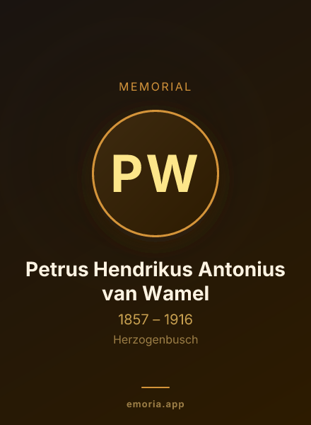 Memorial portrait of Petrus Hendrikus Antonius van Wamel