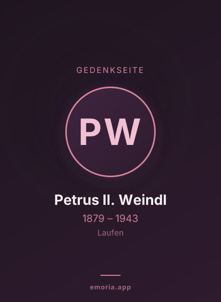 Gedenkportrait von Petrus II. Weindl