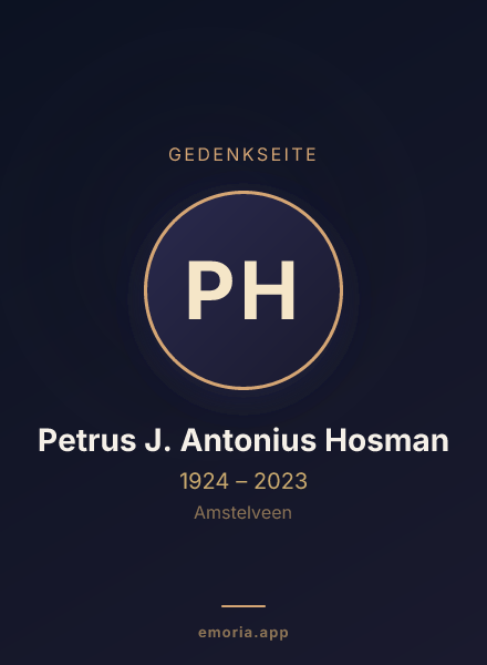 Gedenkportrait von Petrus J. Antonius Hosman