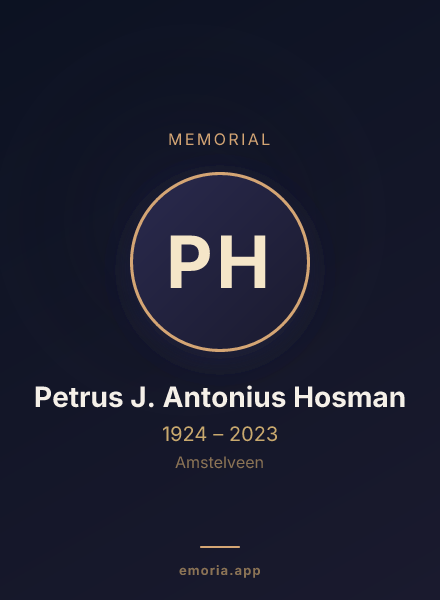 Memorial portrait of Petrus J. Antonius Hosman