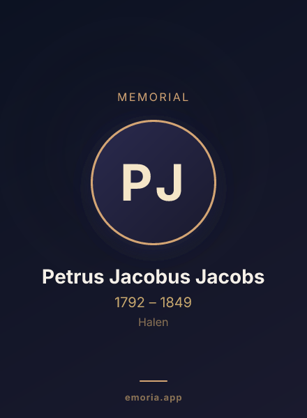 Memorial portrait of Petrus Jacobus Jacobs