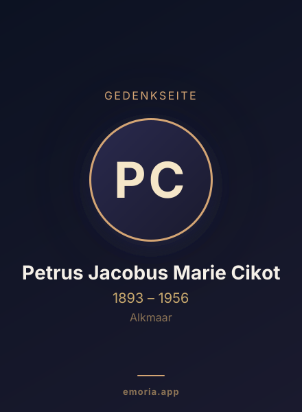Gedenkportrait von Petrus Jacobus Marie Cikot