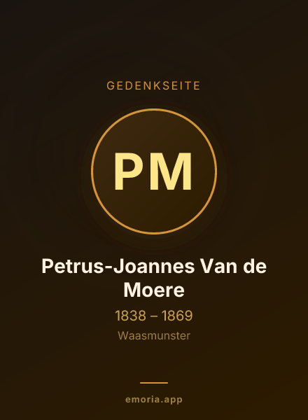 Gedenkportrait von Petrus-Joannes Van de Moere