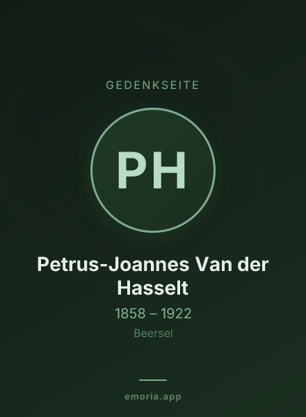 Gedenkportrait von Petrus-Joannes Van der Hasselt