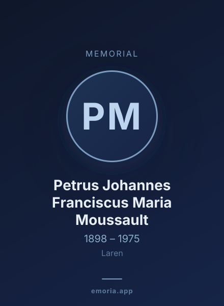 Memorial portrait of Petrus Johannes Franciscus Maria Moussault