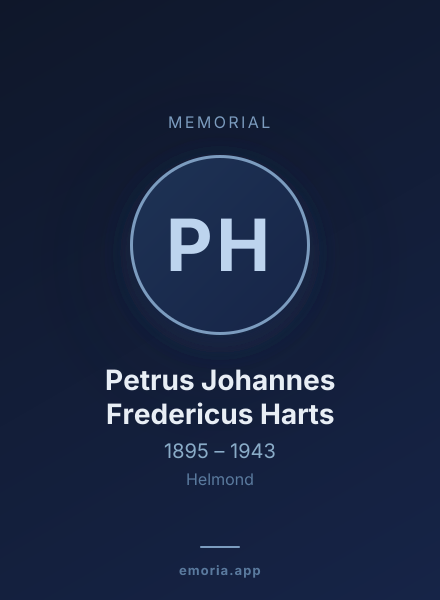 Memorial portrait of Petrus Johannes Fredericus Harts