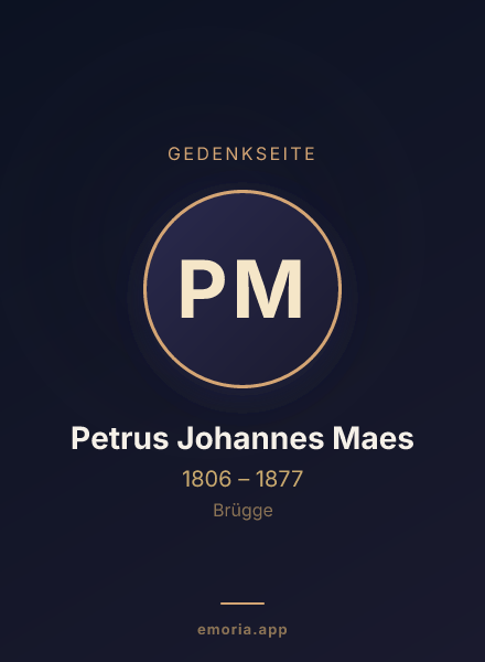 Gedenkportrait von Petrus Johannes Maes