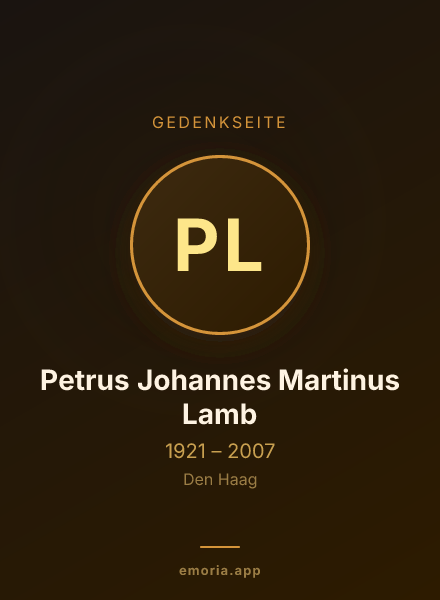 Gedenkportrait von Petrus Johannes Martinus Lamb