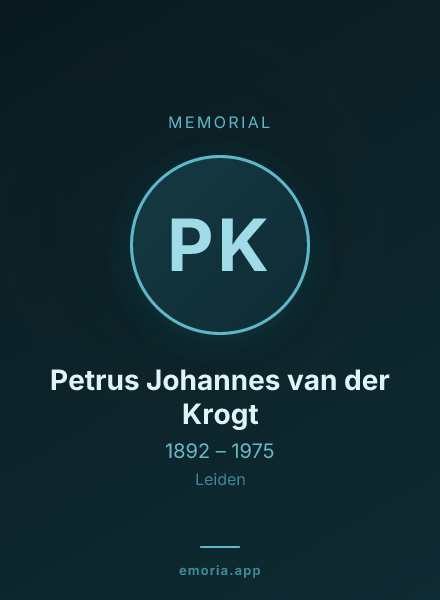 Memorial portrait of Petrus Johannes van der Krogt