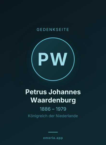 Gedenkportrait von Petrus Johannes Waardenburg