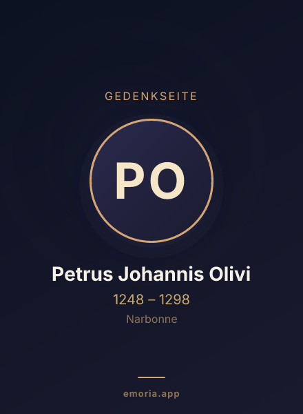 Gedenkportrait von Petrus Johannis Olivi