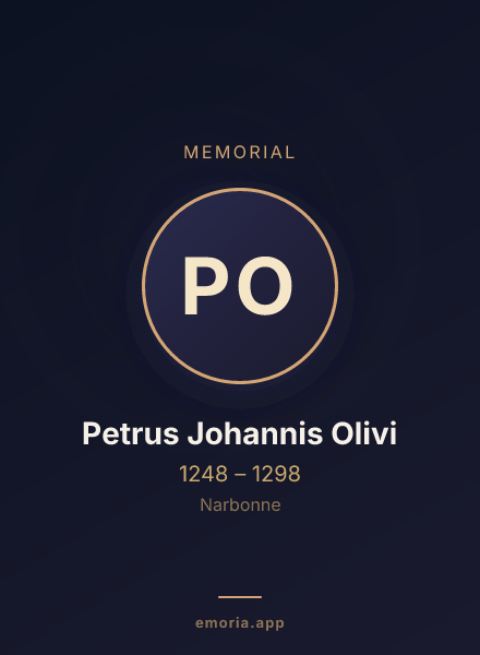 Memorial portrait of Petrus Johannis Olivi