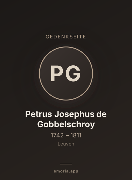 Gedenkportrait von Petrus Josephus de Gobbelschroy