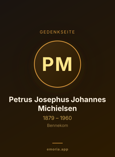 Gedenkportrait von Petrus Josephus Johannes Michielsen
