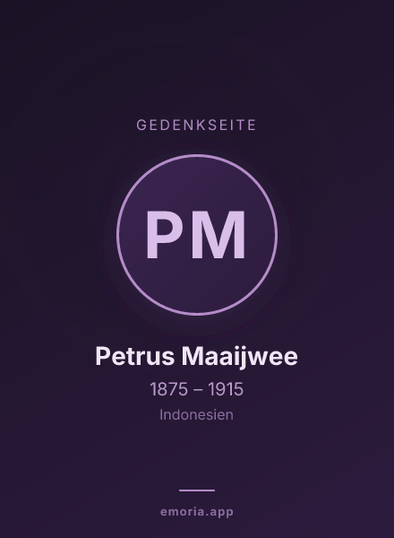 Gedenkportrait von Petrus Maaijwee