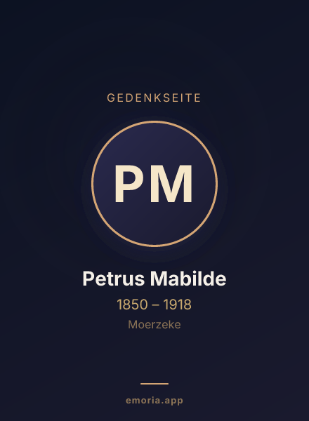 Gedenkportrait von Petrus Mabilde
