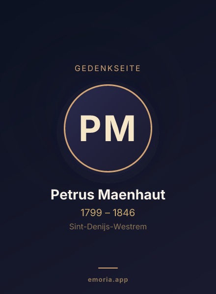 Gedenkportrait von Petrus Maenhaut