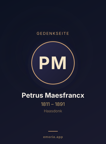 Gedenkportrait von Petrus Maesfrancx