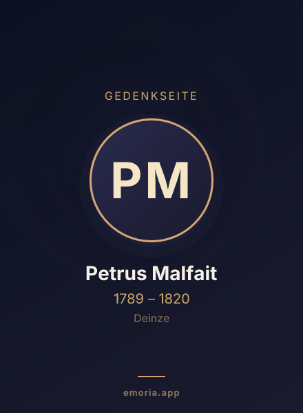 Gedenkportrait von Petrus Malfait
