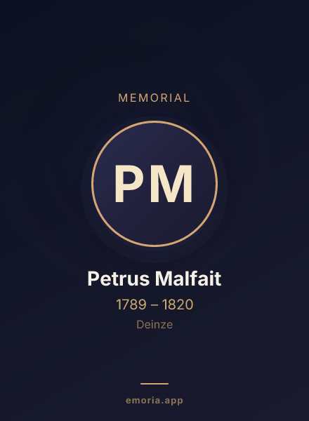 Memorial portrait of Petrus Malfait