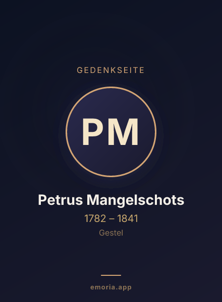 Gedenkportrait von Petrus Mangelschots