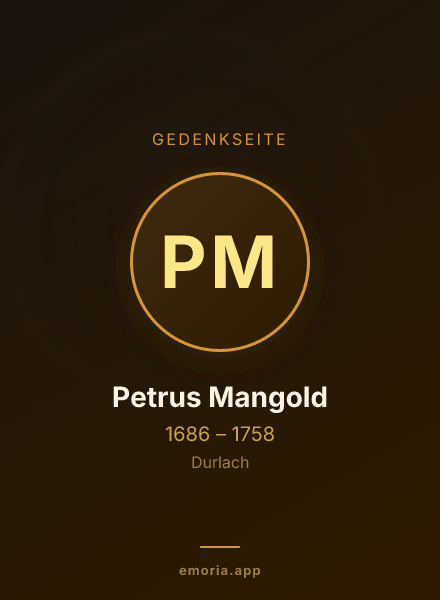 Gedenkportrait von Petrus Mangold