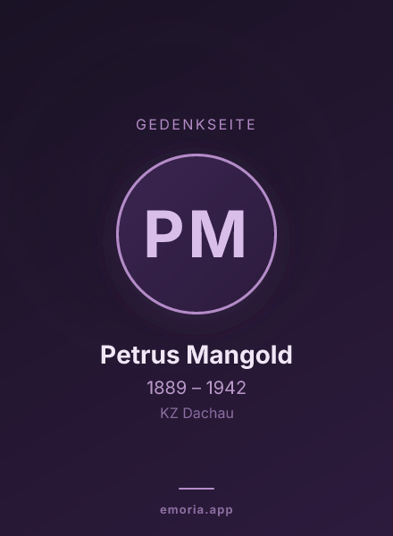 Gedenkportrait von Petrus Mangold